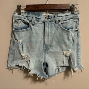 Abercrombie & Fitch Curve Love High Rise 4” Shorts Light wash Blue- Size 4 (27)
